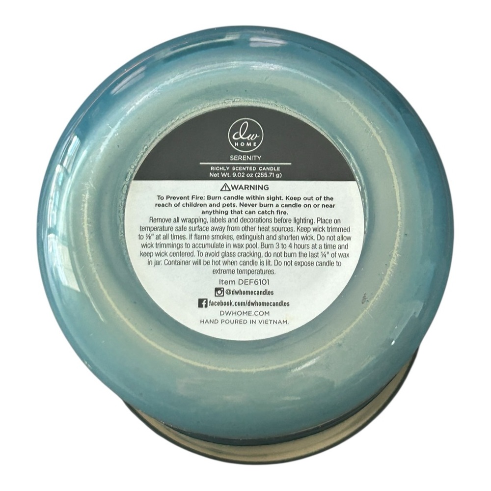 NEW Retired DW Home SERENITY Candle 15.3 Oz Pure Harmony Scented Single Wick - Picture 4 of 6